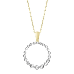 LADIES PENDANT 1/2 CT ROUND DIAMOND 10K YELLOW GOLD (CHAIN NOT INCLUDED)
