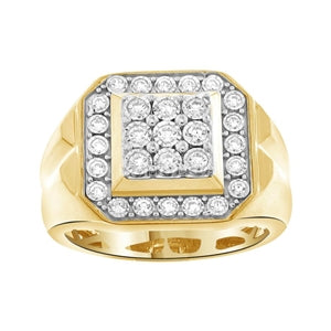 MEN'S RING 1/2 CT ROUND DIAMOND 10K YELLOW GOLD