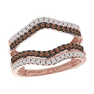 LADIES ENHANCERS WRAPS 1/2 CT WHITE/CHOCOLATE ROUND DIAMOND 14K ROSE GOLD