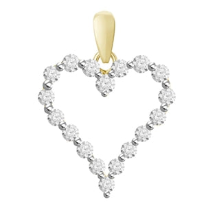LADIES PENDANT 1/4 CT ROUND DIAMOND 10K YELLOW GOLD