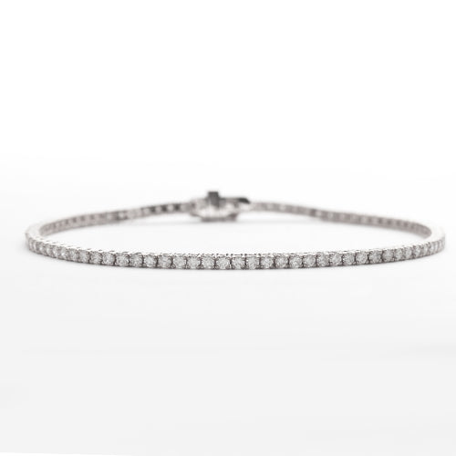 14KW 2.25CTW DIAMOND BUTTER CUP TENNIS BRACELET