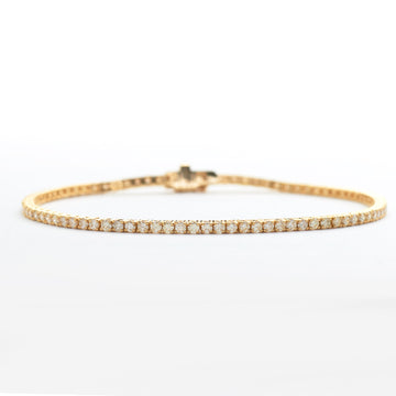 14KY 2.69CTW DIAMOND BUTTER CUP TENNIS BRACELET