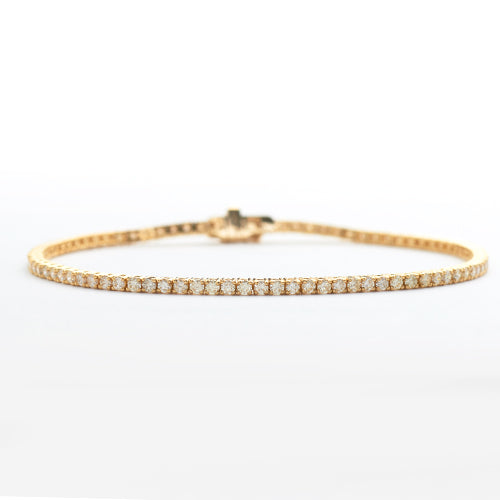 14KY 2.26CTW DIAMOND BUTTER CUP TENNIS BRACELET