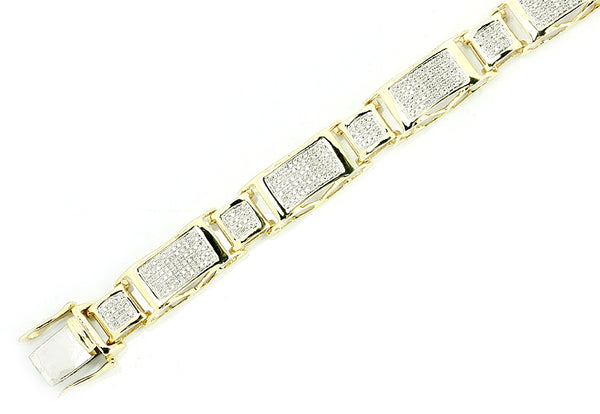 10KY 1.65CTW DIAMOND FANCY MENS BRACELET - 8.5