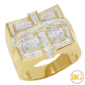 10KY 0.65CTW DIAMOND MENS RING