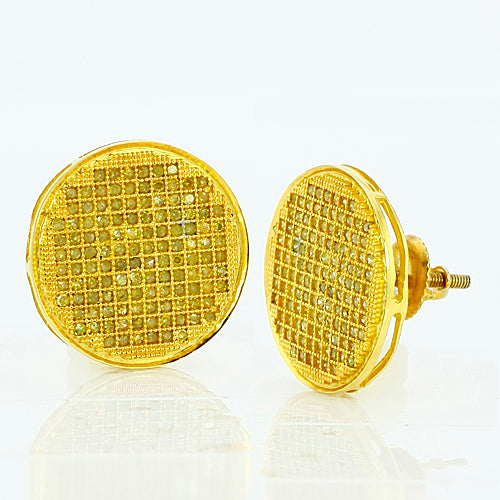 YS 0.25CTW YELLOW DIA DISC EARRINGS