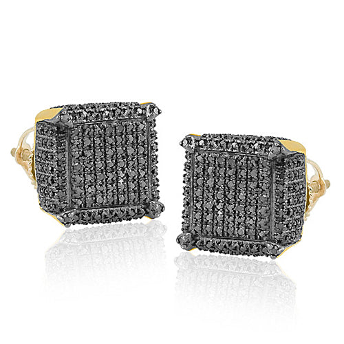 YS 0.50CTW BLACK DIAMOND DICE EARRINGS