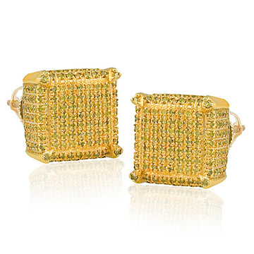YS 0.40CTW YELLOW DIAMOND DICE EARRINGS