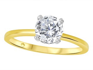Ladies 14kt Yellow Gold Solitare Diamond Engagement Ring