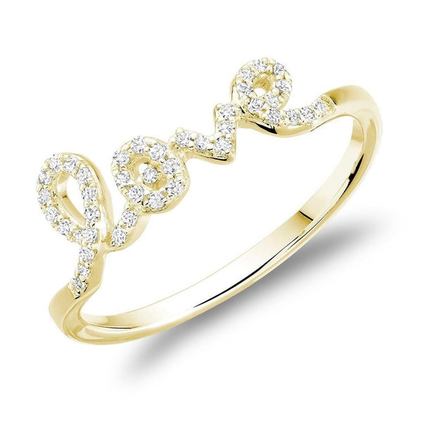 14KT Yellow Gold LOVE Diamond Ring